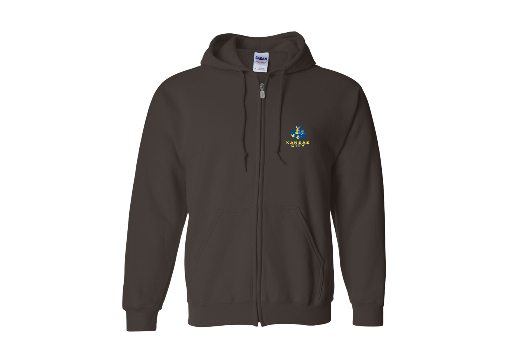Men's UMKC Kangaroos Gildan Heavy Blend Full Zip Hooded Sweatshirt